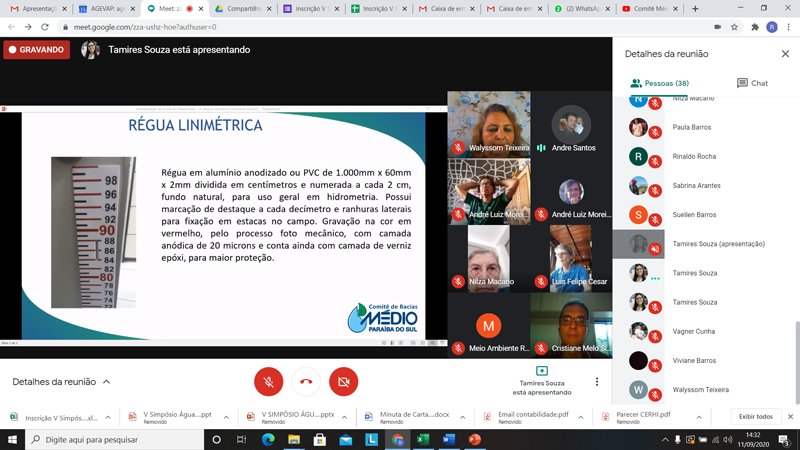 39ª Reunião Plenária Ordinária e V Simpósio Água Boa do Comitê Médio Paraíba do Sul Videoconferência